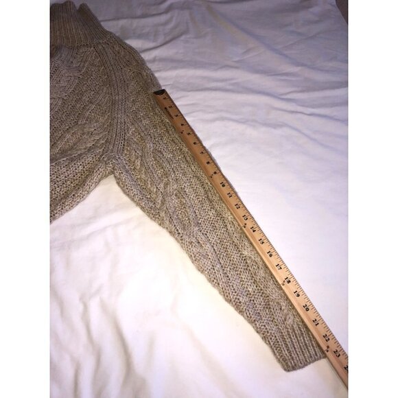 H&M Womens Size S Sweater Turtleneck Wool Blend Beige Oatmeal Long Sleeve Cozy - Picture 6 of 10